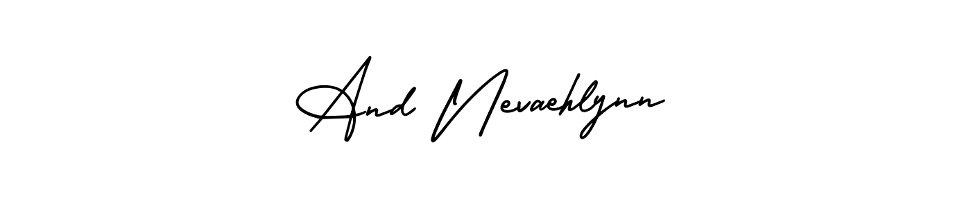 Also You can easily find your signature by using the search form. We will create And Nevaehlynn name handwritten signature images for you free of cost using AmerikaSignatureDemo-Regular sign style. And Nevaehlynn signature style 3 images and pictures png