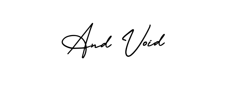 The best way (AmerikaSignatureDemo-Regular) to make a short signature is to pick only two or three words in your name. The name And Void include a total of six letters. For converting this name. And Void signature style 3 images and pictures png