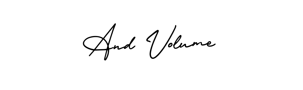 The best way (AmerikaSignatureDemo-Regular) to make a short signature is to pick only two or three words in your name. The name And Volume include a total of six letters. For converting this name. And Volume signature style 3 images and pictures png