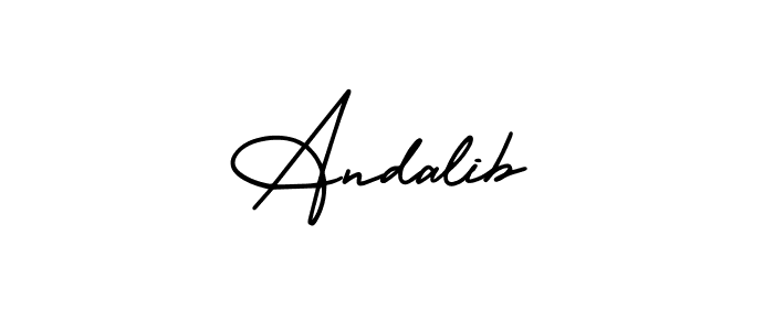 Andalib stylish signature style. Best Handwritten Sign (AmerikaSignatureDemo-Regular) for my name. Handwritten Signature Collection Ideas for my name Andalib. Andalib signature style 3 images and pictures png