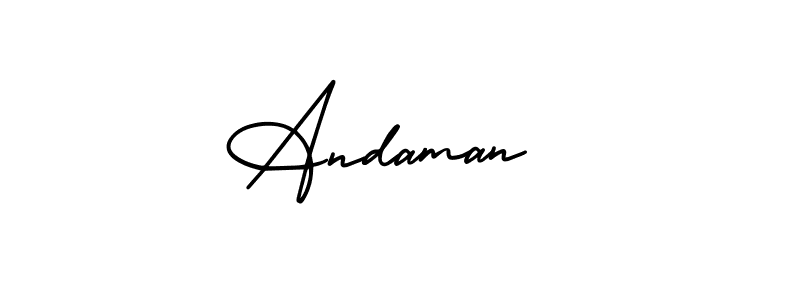 The best way (AmerikaSignatureDemo-Regular) to make a short signature is to pick only two or three words in your name. The name Andaman  include a total of six letters. For converting this name. Andaman  signature style 3 images and pictures png