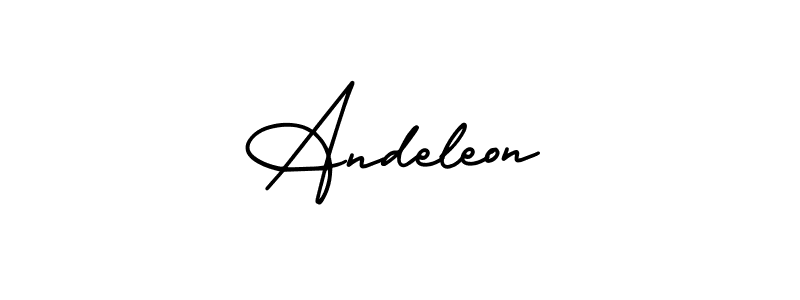 It looks lik you need a new signature style for name Andeleon. Design unique handwritten (AmerikaSignatureDemo-Regular) signature with our free signature maker in just a few clicks. Andeleon signature style 3 images and pictures png