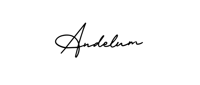 if you are searching for the best signature style for your name Andelum. so please give up your signature search. here we have designed multiple signature styles  using AmerikaSignatureDemo-Regular. Andelum signature style 3 images and pictures png