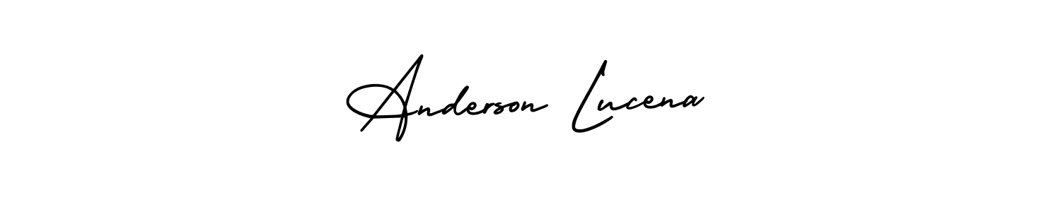 Also You can easily find your signature by using the search form. We will create Anderson Lucena name handwritten signature images for you free of cost using AmerikaSignatureDemo-Regular sign style. Anderson Lucena signature style 3 images and pictures png