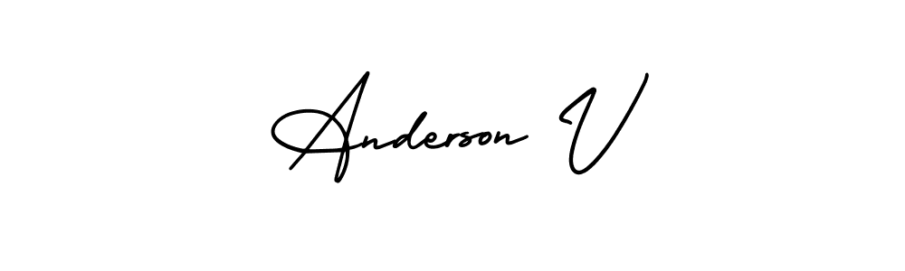 Make a beautiful signature design for name Anderson V. With this signature (AmerikaSignatureDemo-Regular) style, you can create a handwritten signature for free. Anderson V signature style 3 images and pictures png