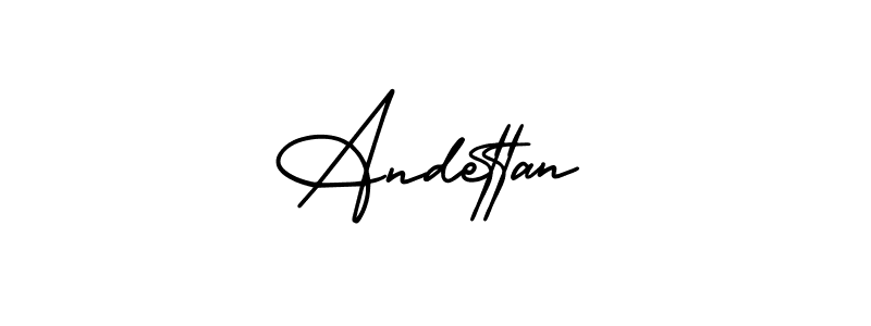 The best way (AmerikaSignatureDemo-Regular) to make a short signature is to pick only two or three words in your name. The name Andettan include a total of six letters. For converting this name. Andettan signature style 3 images and pictures png