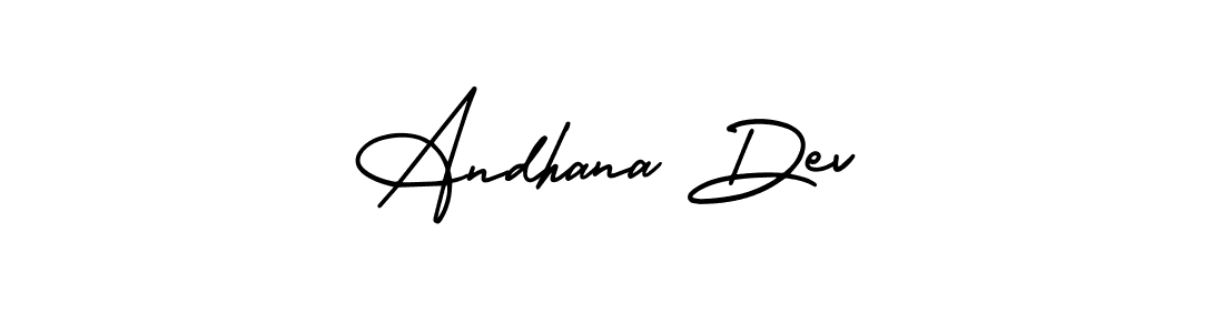 This is the best signature style for the Andhana Dev name. Also you like these signature font (AmerikaSignatureDemo-Regular). Mix name signature. Andhana Dev signature style 3 images and pictures png