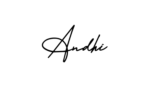 Use a signature maker to create a handwritten signature online. With this signature software, you can design (AmerikaSignatureDemo-Regular) your own signature for name Andhi. Andhi signature style 3 images and pictures png