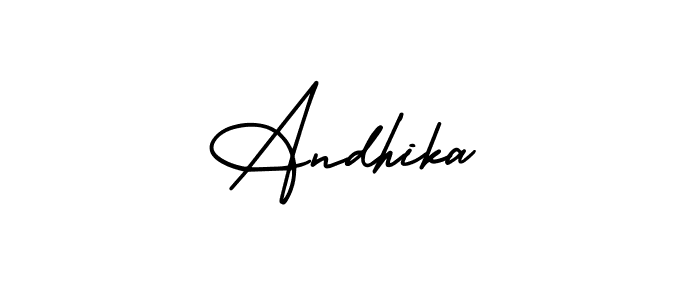 Create a beautiful signature design for name Andhika. With this signature (AmerikaSignatureDemo-Regular) fonts, you can make a handwritten signature for free. Andhika signature style 3 images and pictures png