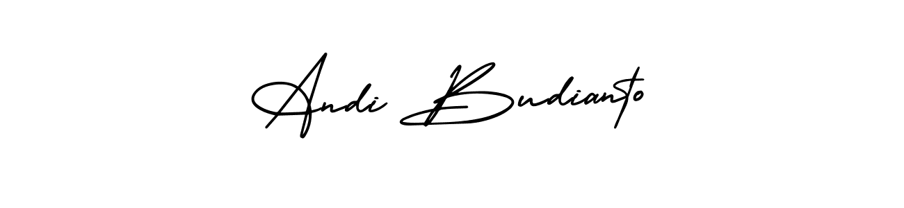 The best way (AmerikaSignatureDemo-Regular) to make a short signature is to pick only two or three words in your name. The name Andi Budianto include a total of six letters. For converting this name. Andi Budianto signature style 3 images and pictures png