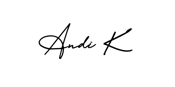 Make a beautiful signature design for name Andi K. With this signature (AmerikaSignatureDemo-Regular) style, you can create a handwritten signature for free. Andi K signature style 3 images and pictures png