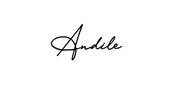 This is the best signature style for the Andile name. Also you like these signature font (AmerikaSignatureDemo-Regular). Mix name signature. Andile signature style 3 images and pictures png