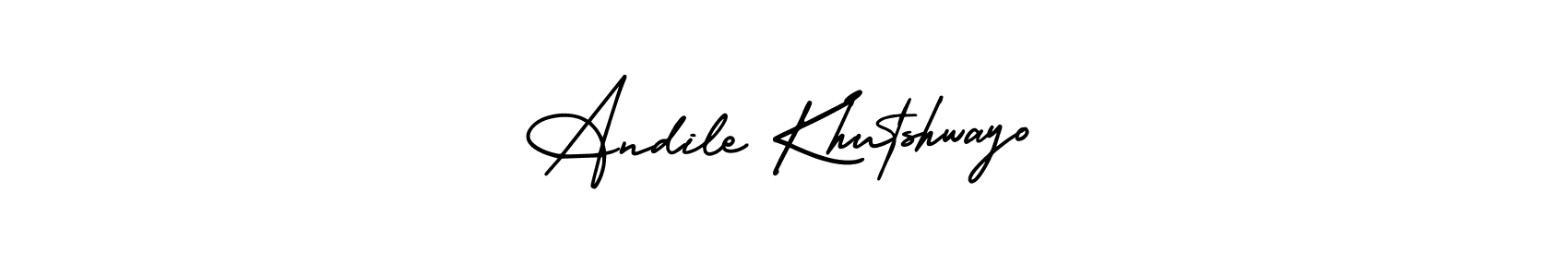 if you are searching for the best signature style for your name Andile Khutshwayo. so please give up your signature search. here we have designed multiple signature styles  using AmerikaSignatureDemo-Regular. Andile Khutshwayo signature style 3 images and pictures png