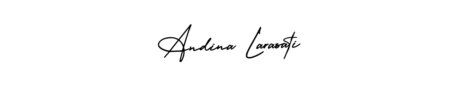 This is the best signature style for the Andina Larasati name. Also you like these signature font (AmerikaSignatureDemo-Regular). Mix name signature. Andina Larasati signature style 3 images and pictures png