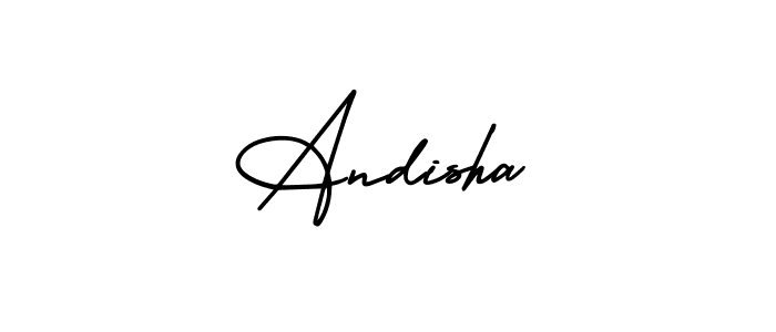 Andisha stylish signature style. Best Handwritten Sign (AmerikaSignatureDemo-Regular) for my name. Handwritten Signature Collection Ideas for my name Andisha. Andisha signature style 3 images and pictures png