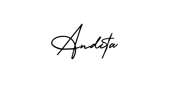 It looks lik you need a new signature style for name Andita. Design unique handwritten (AmerikaSignatureDemo-Regular) signature with our free signature maker in just a few clicks. Andita signature style 3 images and pictures png