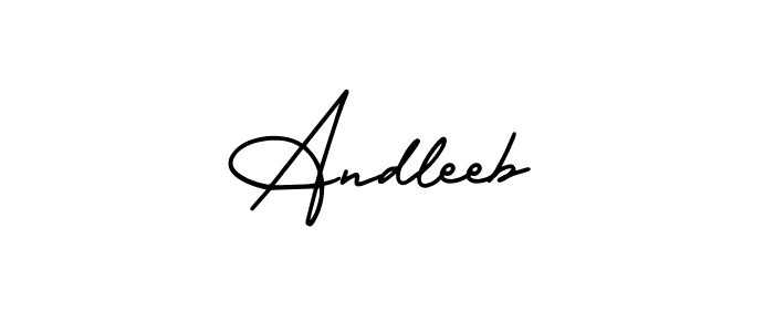 How to Draw Andleeb signature style? AmerikaSignatureDemo-Regular is a latest design signature styles for name Andleeb. Andleeb signature style 3 images and pictures png