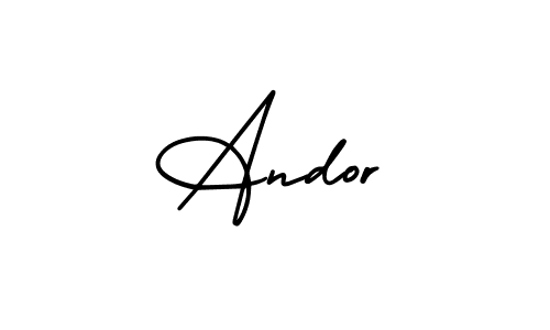 The best way (AmerikaSignatureDemo-Regular) to make a short signature is to pick only two or three words in your name. The name Andor include a total of six letters. For converting this name. Andor signature style 3 images and pictures png