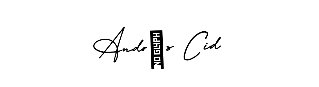 You should practise on your own different ways (AmerikaSignatureDemo-Regular) to write your name (Andrés Cid) in signature. don't let someone else do it for you. Andrés Cid signature style 3 images and pictures png