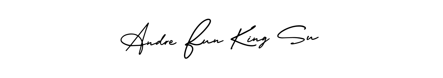 This is the best signature style for the Andre Fun King Su name. Also you like these signature font (AmerikaSignatureDemo-Regular). Mix name signature. Andre Fun King Su signature style 3 images and pictures png