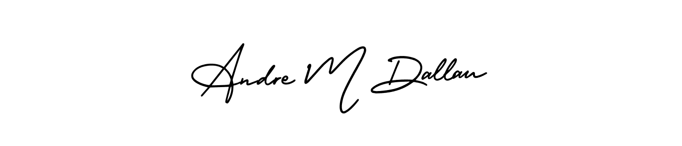 How to make Andre M Dallau name signature. Use AmerikaSignatureDemo-Regular style for creating short signs online. This is the latest handwritten sign. Andre M Dallau signature style 3 images and pictures png