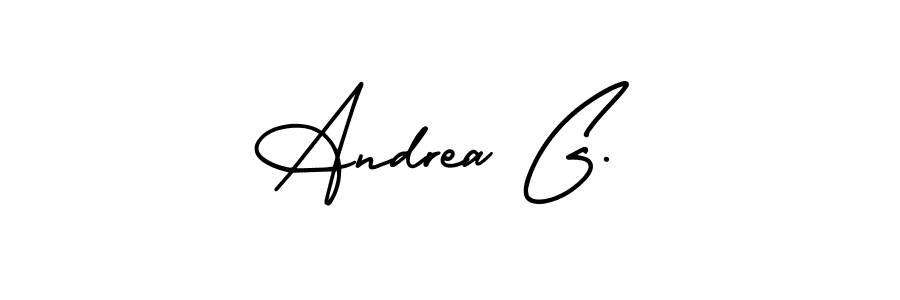 The best way (AmerikaSignatureDemo-Regular) to make a short signature is to pick only two or three words in your name. The name Andrea G. include a total of six letters. For converting this name. Andrea G. signature style 3 images and pictures png