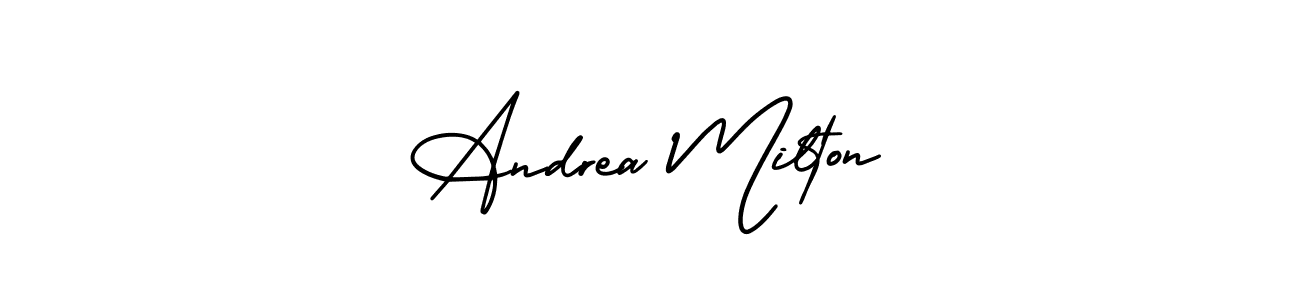 Use a signature maker to create a handwritten signature online. With this signature software, you can design (AmerikaSignatureDemo-Regular) your own signature for name Andrea Milton. Andrea Milton signature style 3 images and pictures png
