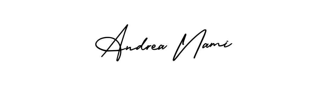 Andrea Nami stylish signature style. Best Handwritten Sign (AmerikaSignatureDemo-Regular) for my name. Handwritten Signature Collection Ideas for my name Andrea Nami. Andrea Nami signature style 3 images and pictures png