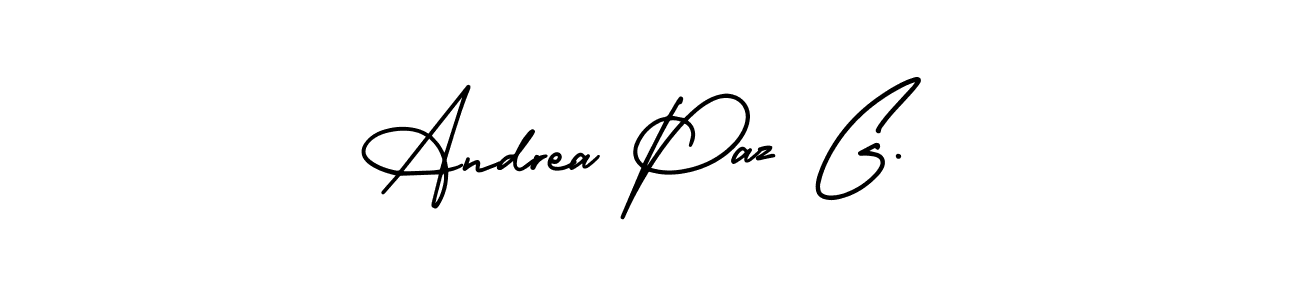 See photos of Andrea Paz G. official signature by Spectra . Check more albums & portfolios. Read reviews & check more about AmerikaSignatureDemo-Regular font. Andrea Paz G. signature style 3 images and pictures png