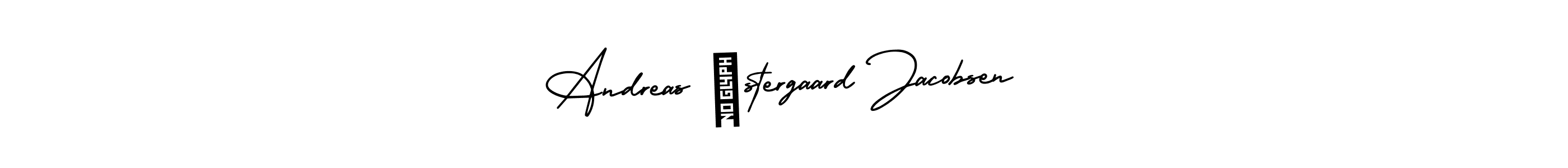 Use a signature maker to create a handwritten signature online. With this signature software, you can design (AmerikaSignatureDemo-Regular) your own signature for name Andreas Østergaard Jacobsen. Andreas Østergaard Jacobsen signature style 3 images and pictures png