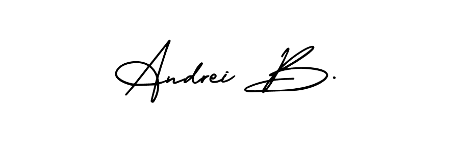 You can use this online signature creator to create a handwritten signature for the name Andrei B.. This is the best online autograph maker. Andrei B. signature style 3 images and pictures png