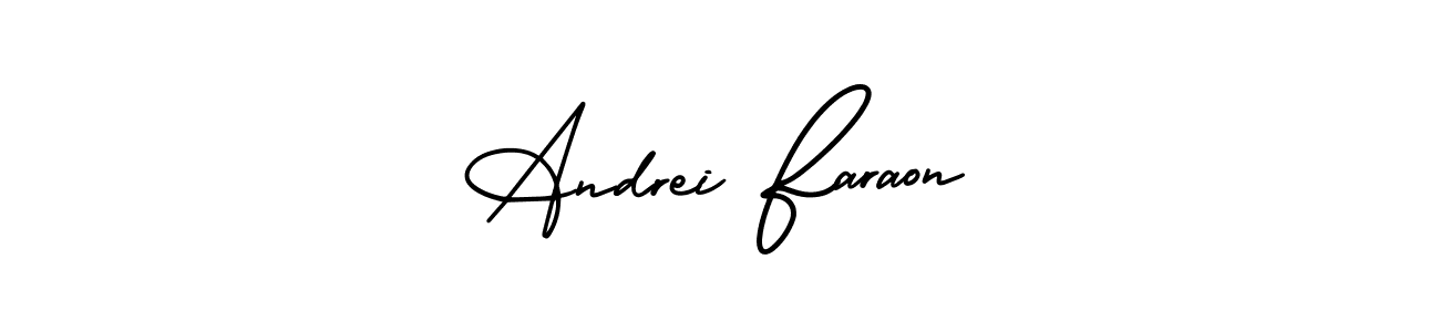 The best way (AmerikaSignatureDemo-Regular) to make a short signature is to pick only two or three words in your name. The name Andrei Faraon include a total of six letters. For converting this name. Andrei Faraon signature style 3 images and pictures png