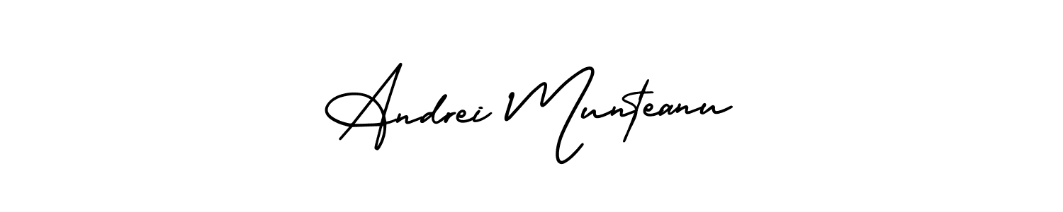 Create a beautiful signature design for name Andrei Munteanu. With this signature (AmerikaSignatureDemo-Regular) fonts, you can make a handwritten signature for free. Andrei Munteanu signature style 3 images and pictures png