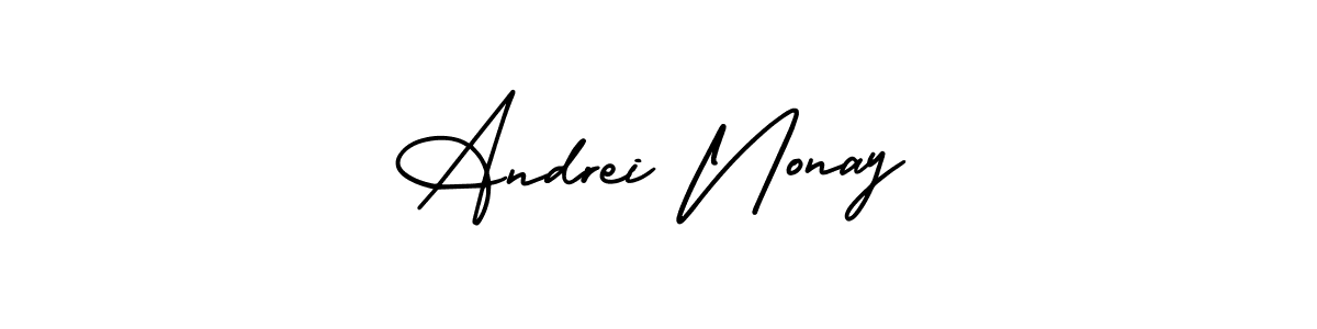 Design your own signature with our free online signature maker. With this signature software, you can create a handwritten (AmerikaSignatureDemo-Regular) signature for name Andrei Nonay. Andrei Nonay signature style 3 images and pictures png