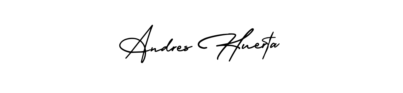 Make a beautiful signature design for name Andres Huerta. With this signature (AmerikaSignatureDemo-Regular) style, you can create a handwritten signature for free. Andres Huerta signature style 3 images and pictures png