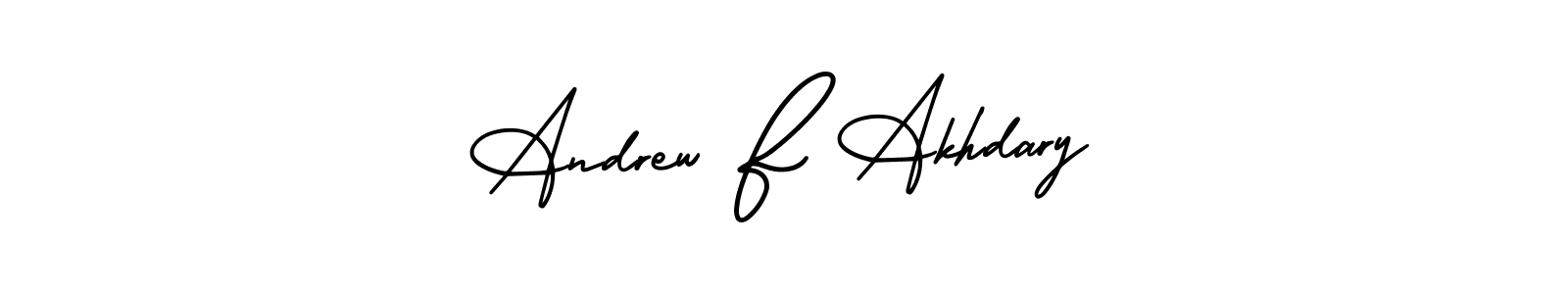 AmerikaSignatureDemo-Regular is a professional signature style that is perfect for those who want to add a touch of class to their signature. It is also a great choice for those who want to make their signature more unique. Get Andrew F Akhdary name to fancy signature for free. Andrew F Akhdary signature style 3 images and pictures png