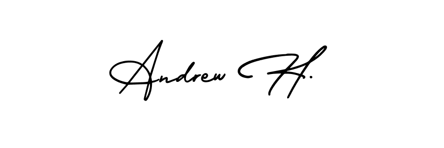 It looks lik you need a new signature style for name Andrew H.. Design unique handwritten (AmerikaSignatureDemo-Regular) signature with our free signature maker in just a few clicks. Andrew H. signature style 3 images and pictures png