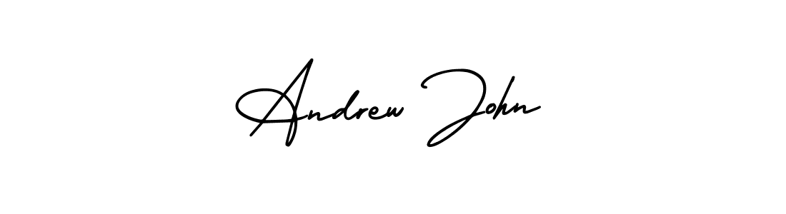 The best way (AmerikaSignatureDemo-Regular) to make a short signature is to pick only two or three words in your name. The name Andrew John include a total of six letters. For converting this name. Andrew John signature style 3 images and pictures png