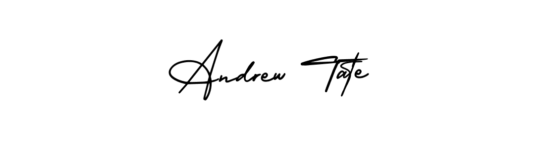 You should practise on your own different ways (AmerikaSignatureDemo-Regular) to write your name (Andrew Tate) in signature. don't let someone else do it for you. Andrew Tate signature style 3 images and pictures png