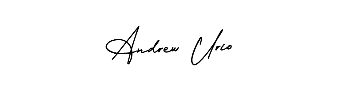 This is the best signature style for the Andrew Urio name. Also you like these signature font (AmerikaSignatureDemo-Regular). Mix name signature. Andrew Urio signature style 3 images and pictures png