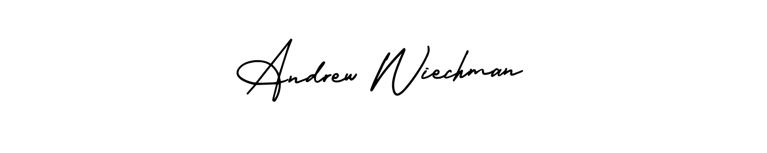 This is the best signature style for the Andrew Wiechman name. Also you like these signature font (AmerikaSignatureDemo-Regular). Mix name signature. Andrew Wiechman signature style 3 images and pictures png