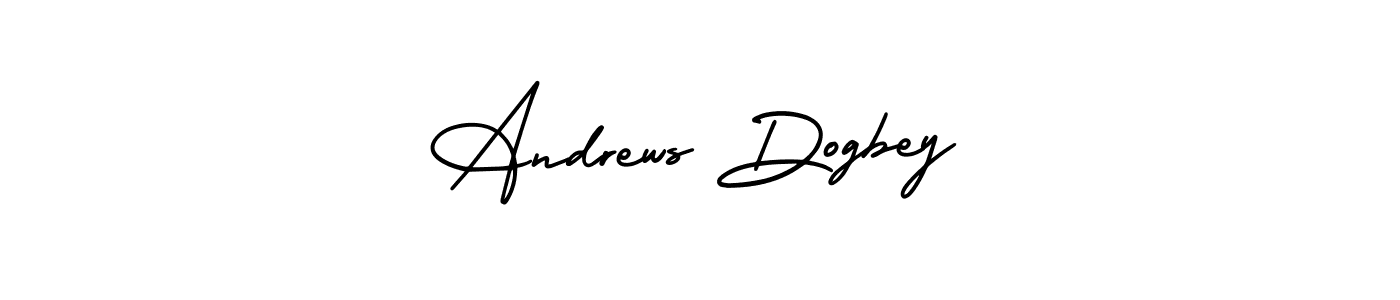 How to make Andrews Dogbey name signature. Use AmerikaSignatureDemo-Regular style for creating short signs online. This is the latest handwritten sign. Andrews Dogbey signature style 3 images and pictures png