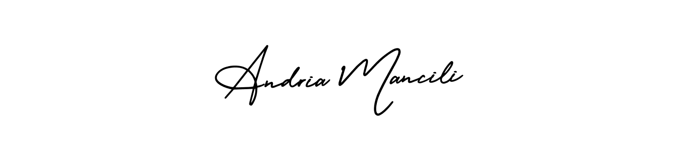 Make a beautiful signature design for name Andria Mancili. With this signature (AmerikaSignatureDemo-Regular) style, you can create a handwritten signature for free. Andria Mancili signature style 3 images and pictures png