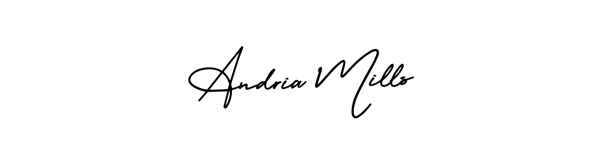 AmerikaSignatureDemo-Regular is a professional signature style that is perfect for those who want to add a touch of class to their signature. It is also a great choice for those who want to make their signature more unique. Get Andria Mills name to fancy signature for free. Andria Mills signature style 3 images and pictures png