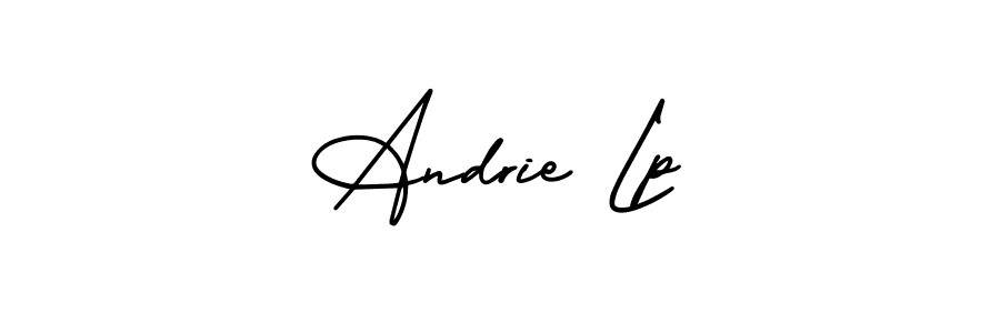 How to Draw Andrie Lp signature style? AmerikaSignatureDemo-Regular is a latest design signature styles for name Andrie Lp. Andrie Lp signature style 3 images and pictures png