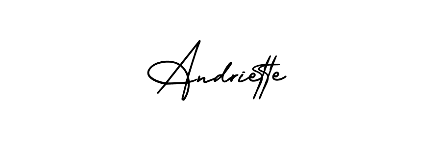 Make a beautiful signature design for name Andriette. With this signature (AmerikaSignatureDemo-Regular) style, you can create a handwritten signature for free. Andriette signature style 3 images and pictures png