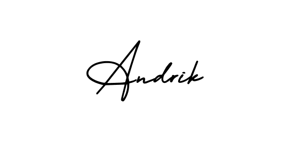 AmerikaSignatureDemo-Regular is a professional signature style that is perfect for those who want to add a touch of class to their signature. It is also a great choice for those who want to make their signature more unique. Get Andrik name to fancy signature for free. Andrik signature style 3 images and pictures png