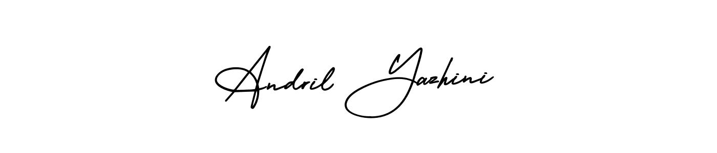 AmerikaSignatureDemo-Regular is a professional signature style that is perfect for those who want to add a touch of class to their signature. It is also a great choice for those who want to make their signature more unique. Get Andril Yazhini name to fancy signature for free. Andril Yazhini signature style 3 images and pictures png