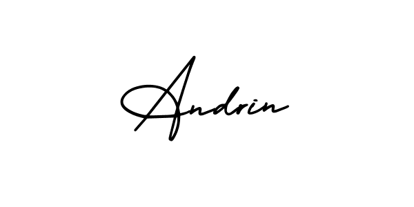Similarly AmerikaSignatureDemo-Regular is the best handwritten signature design. Signature creator online .You can use it as an online autograph creator for name Andrin. Andrin signature style 3 images and pictures png