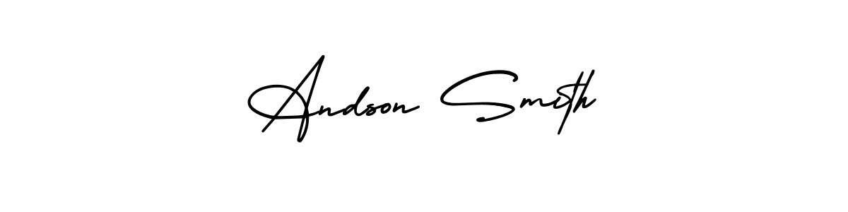 AmerikaSignatureDemo-Regular is a professional signature style that is perfect for those who want to add a touch of class to their signature. It is also a great choice for those who want to make their signature more unique. Get Andson Smith name to fancy signature for free. Andson Smith signature style 3 images and pictures png